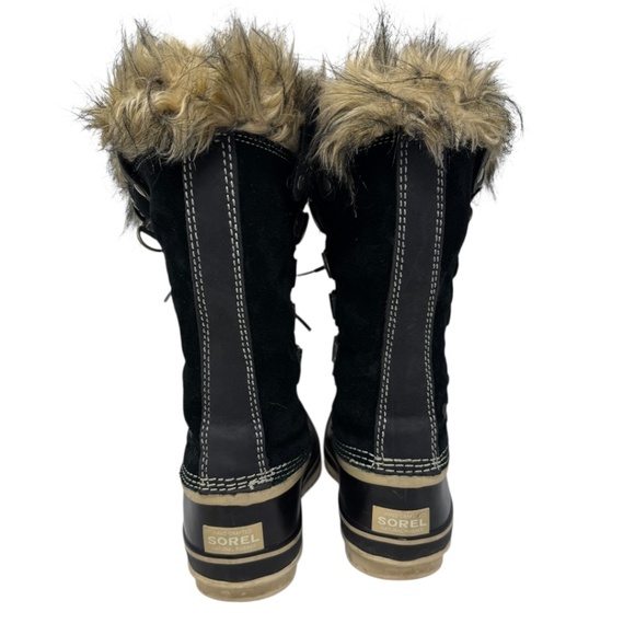 SOREL Joan of Arctic II Black Suede Faux Fur Waterproof Snow Boots - Picture 5 of 12